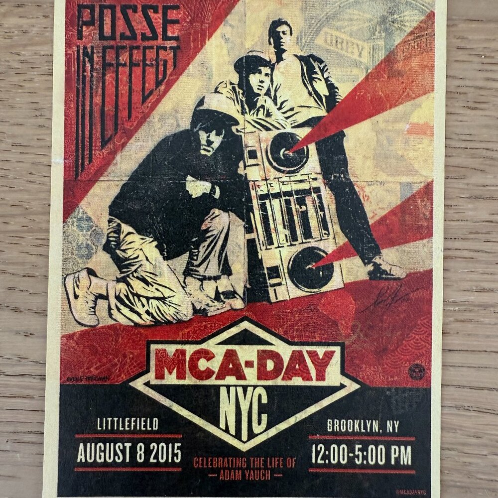 Rare VTG MCA DAY Sticker Littlefield Brooklyn NY 2015 Posse in Effect Adam Yauch